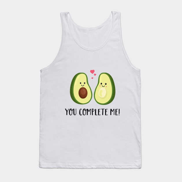 You complete me T Shirt- Avocado Couple-Valentines Day Gift Tank Top by CheesyB